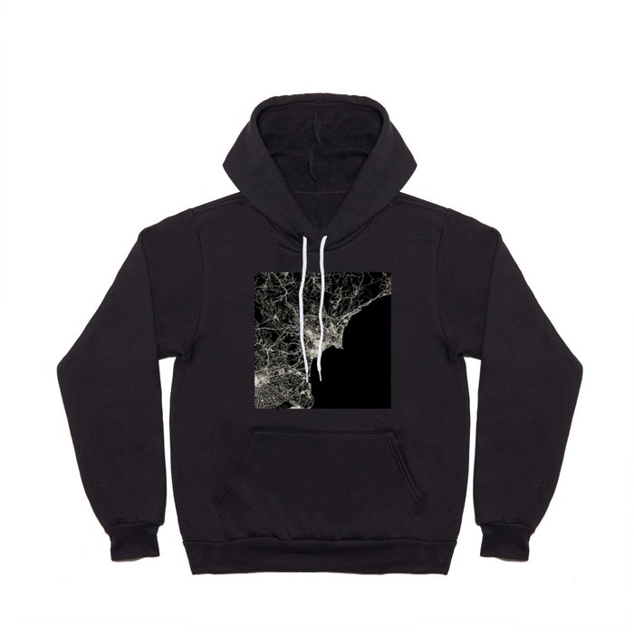 Alicante, Spain - City Map - Black and White  Hoody