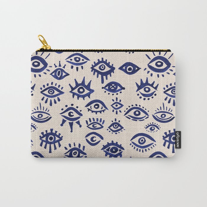 Mystic Eyes – Navy & Cream Carry-All Pouch