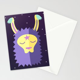 Yacana: The Space Llama Head (Lilac) Stationery Cards