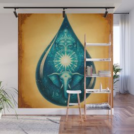 Water Goddess and Elephant Wall Mural