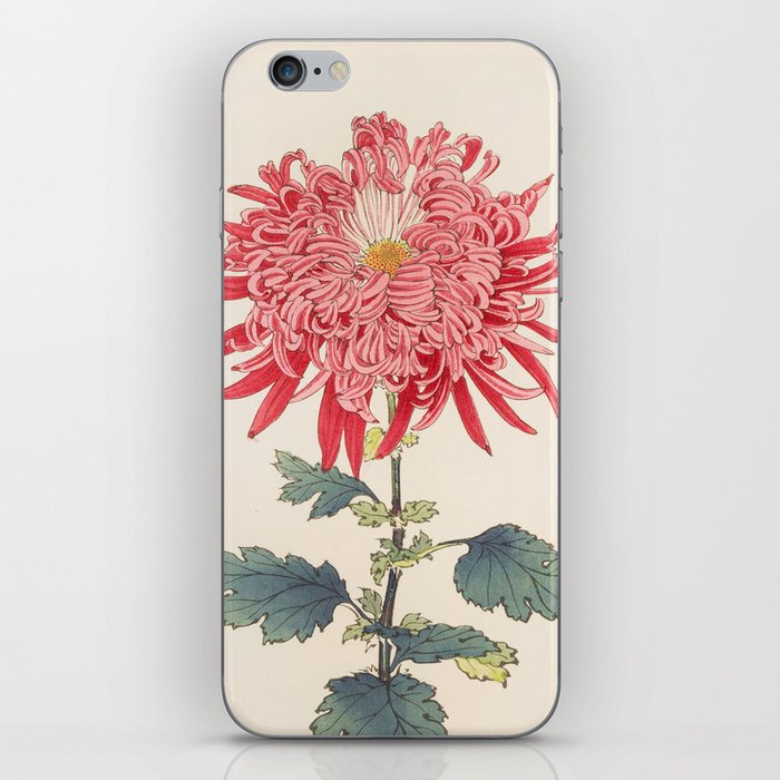 Japanese Chrysanthemum Woodblock Print #3 iPhone Skin