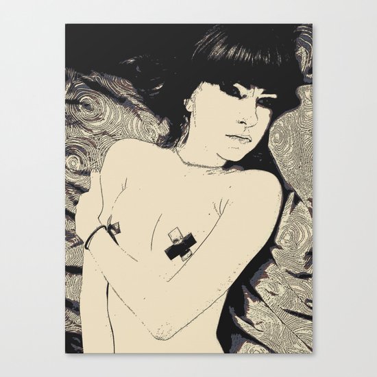 Submission in black Canvas Print