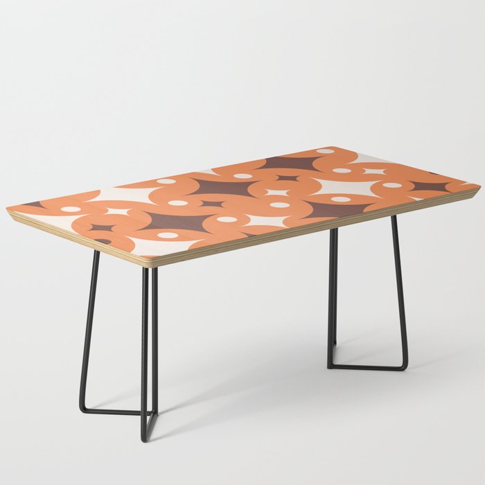 Retro Mid Century Modern Abstract Shapes pattern - Linen and Deep Coffee Coffee Table