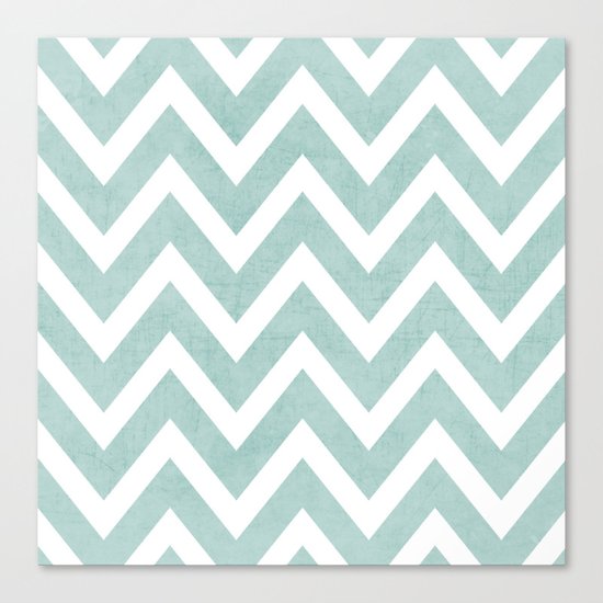 robins egg blue chevron Canvas Print