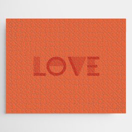 LOVE Coral Rose solid color minimalist  modern abstract illustration  Jigsaw Puzzle