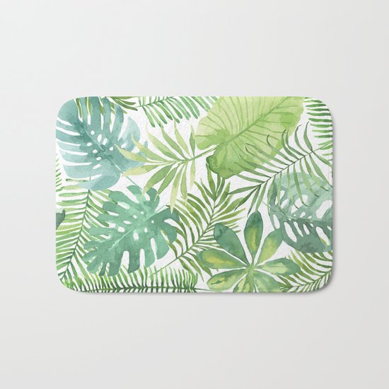Tropical Branches Pattern 07 Bath Mat
