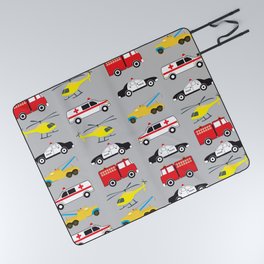 Emergency Vehicles Transportation Picnic Blanket