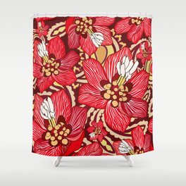 Flowers seamless background. Floral seamless texture with flowers. Vintage Graphic.  Shower Curtain