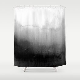 Black Shower Curtain, Black and White Ombre Geometric Men Bathroom