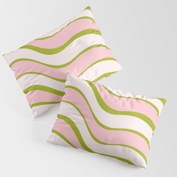 sun rays, green & pink Pillow Sham