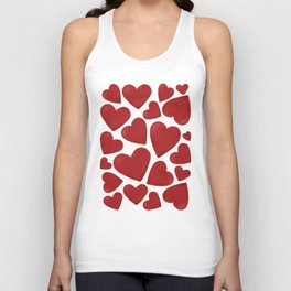 Cute Red Hearts Pattern Unisex Tank Top