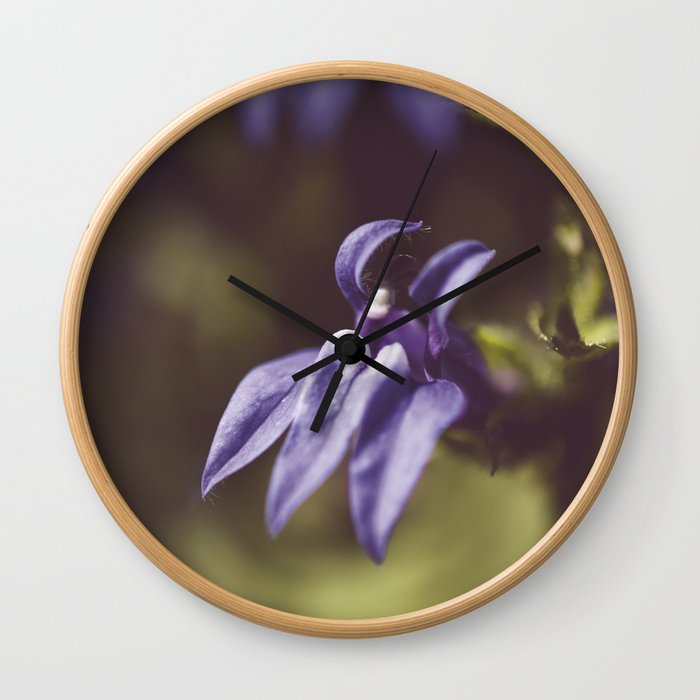 Dramatic Blue Cardinal Flower Botanical / Floral / Nature Photo Wall Clock