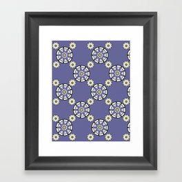 Purple Nine-Pointed Flower Pattern Framed Art Print