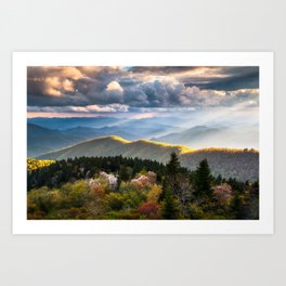 Blue Ridge Parkway NC Spring Mountains Scenic Landscape Photography Asheville North Carolina Art Print