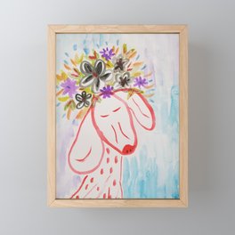 minimal dog watercolor Framed Mini Art Print
