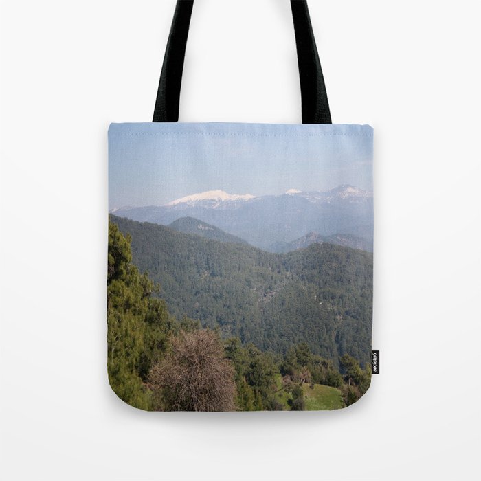 Distant Snow Topped Moutains from Cicekli Ula Tote Bag