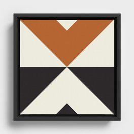 Split X Rust Framed Canvas