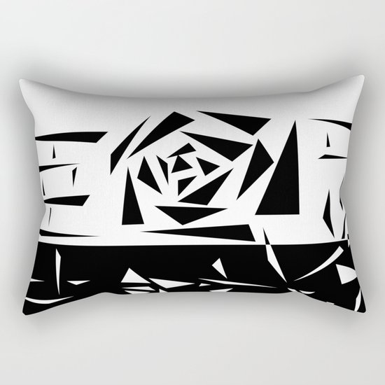 Abstract rose. black and white . 1 Rectangular Pillow
