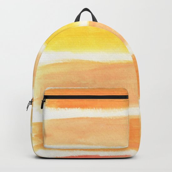Orange Striped Abstract Backpack