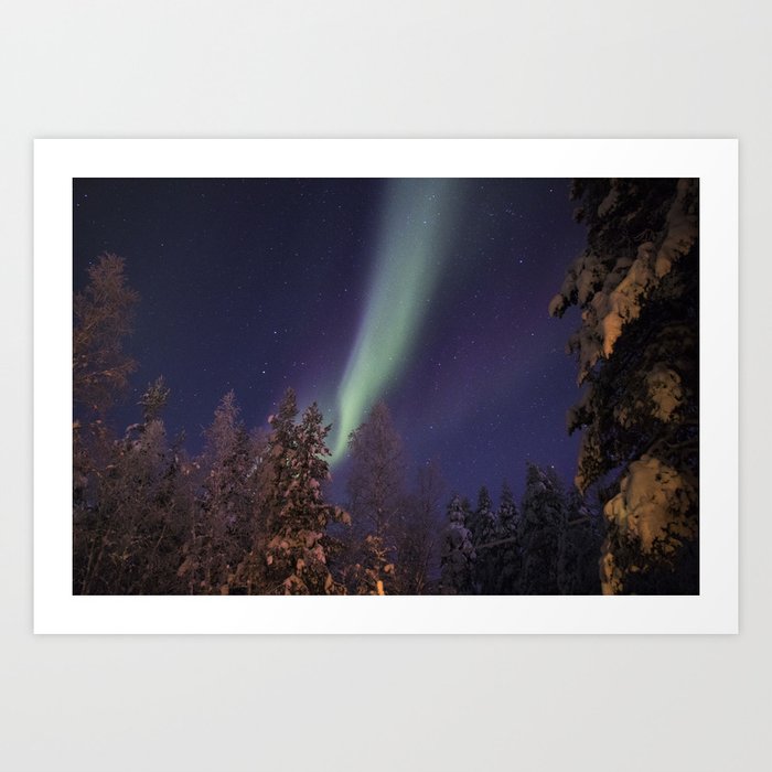 Finland lapland northern lights Art Print