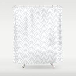 Light Grey Japanese wave pattern Shower Curtain