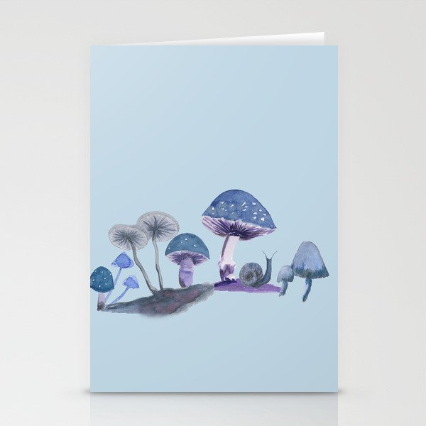 Blue Mushrooms Stationery Cards