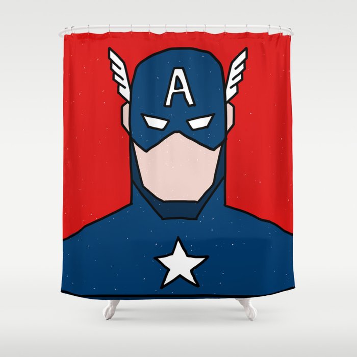 Hero Captainamerica Shower Curtain By, Captain America Shower Curtain