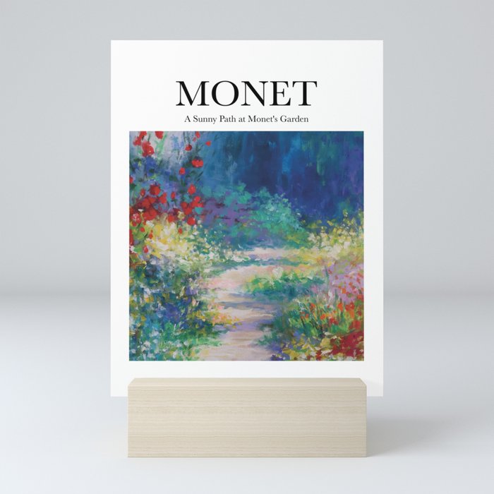 Monet - A sunny path at Monet's garden Mini Art Print