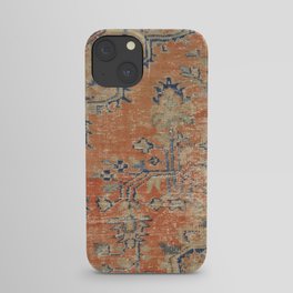 Vintage Woven Navy and Orange iPhone Case