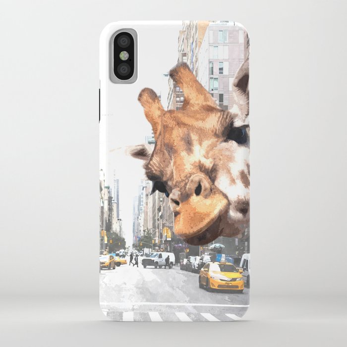 selfie giraffe in new york iphone case