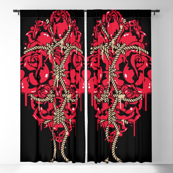 BOUND ROSES Blackout Curtain