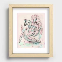 Swan Pixie Burlesque Girl Recessed Framed Print