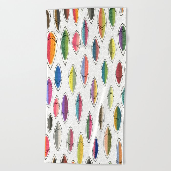 Colorful Hemispheres White Rainbow Abstract Minimalist Minimalism Beach Towel By Amygale