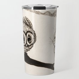 Mr. Owl - Are You a New Kind of Owl, Kitty? by Louis Wain Travel Mug