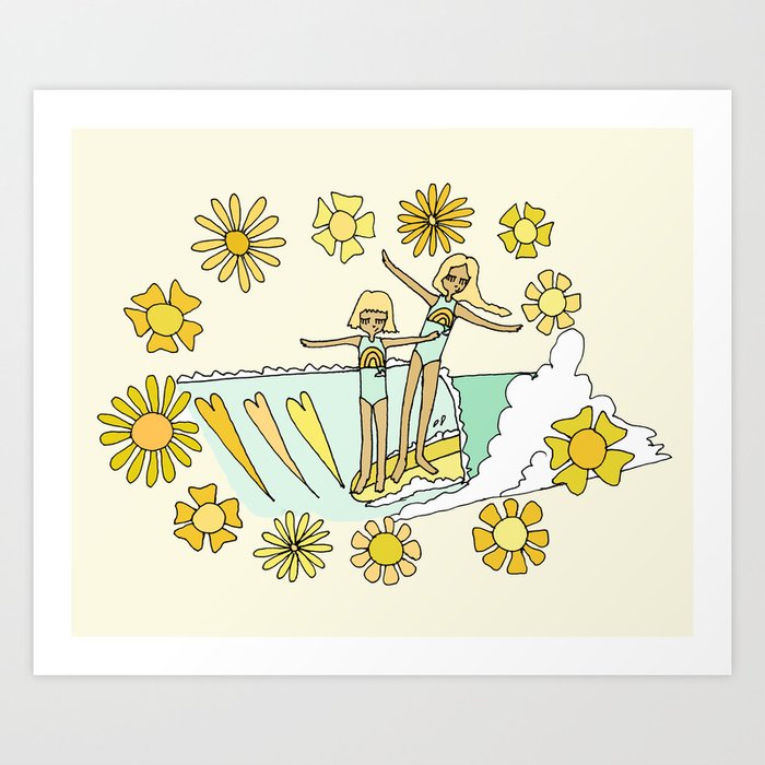 Society6 iPhone4/4S,5用 SURF GIRL by Nika Surfer Girl Art Prints, Framed & Recessed | Society6