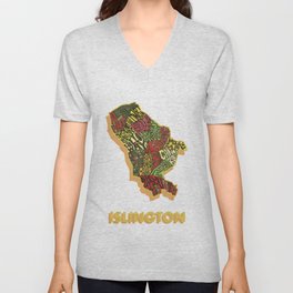 Islington - London Borough - Colour V Neck T Shirt