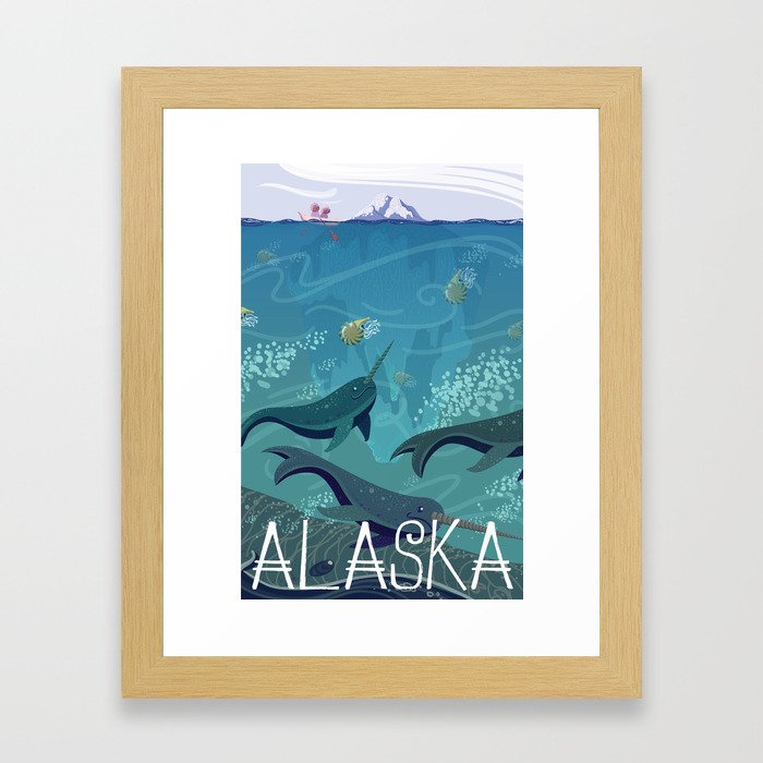 Alaska State Poster Framed Art Print