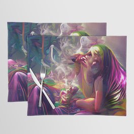 "Contemplative Stoner" • Unique Boho Semi-Abstract Art • Perfect For Stoner/Tripping/Chill Rooms Placemat