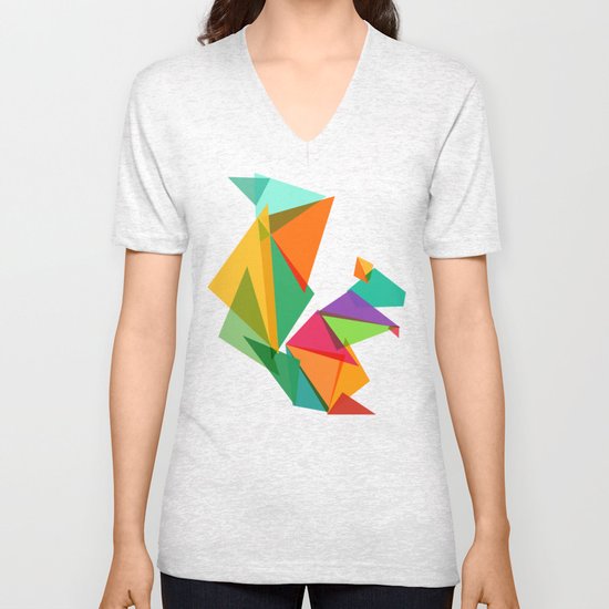 Fractal geometric Squirrel Unisex V-Neck