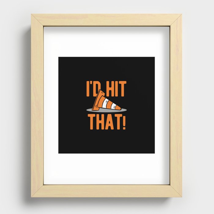Funny Autocross Recessed Framed Print