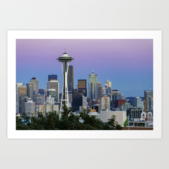Seattle Cityscape with iconic Space Needle Art Print