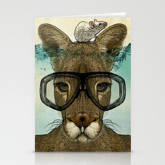 Skuba Roo and a white mouse Stationery Cards