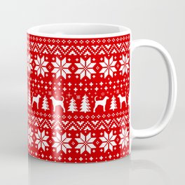 Foxhound Silhouettes Christmas Sweater Pattern Coffee Mug