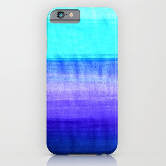 Ocean Horizon - cobalt blue, purple & mint watercolor abstract iPhone & iPod Case