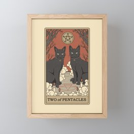 Two of Pentacles Framed Mini Art Print