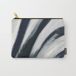 On the Wave Carry-All Pouch | Grey, Modern Art, Bluegray, Paintinglines, Stripes, Abstractpainting, Abstractart, Navy Blue, Lines, Abstractwallart 