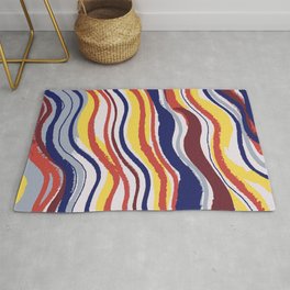 Abstract Expressionistic painting "The Bracelona Waves" Rug
