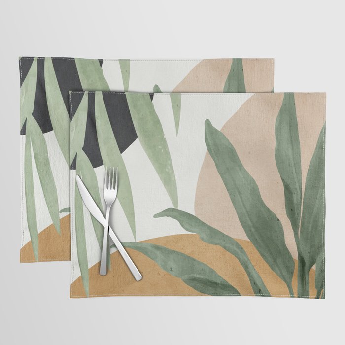 Abstract Art Tropical Leaves 4 Placemat