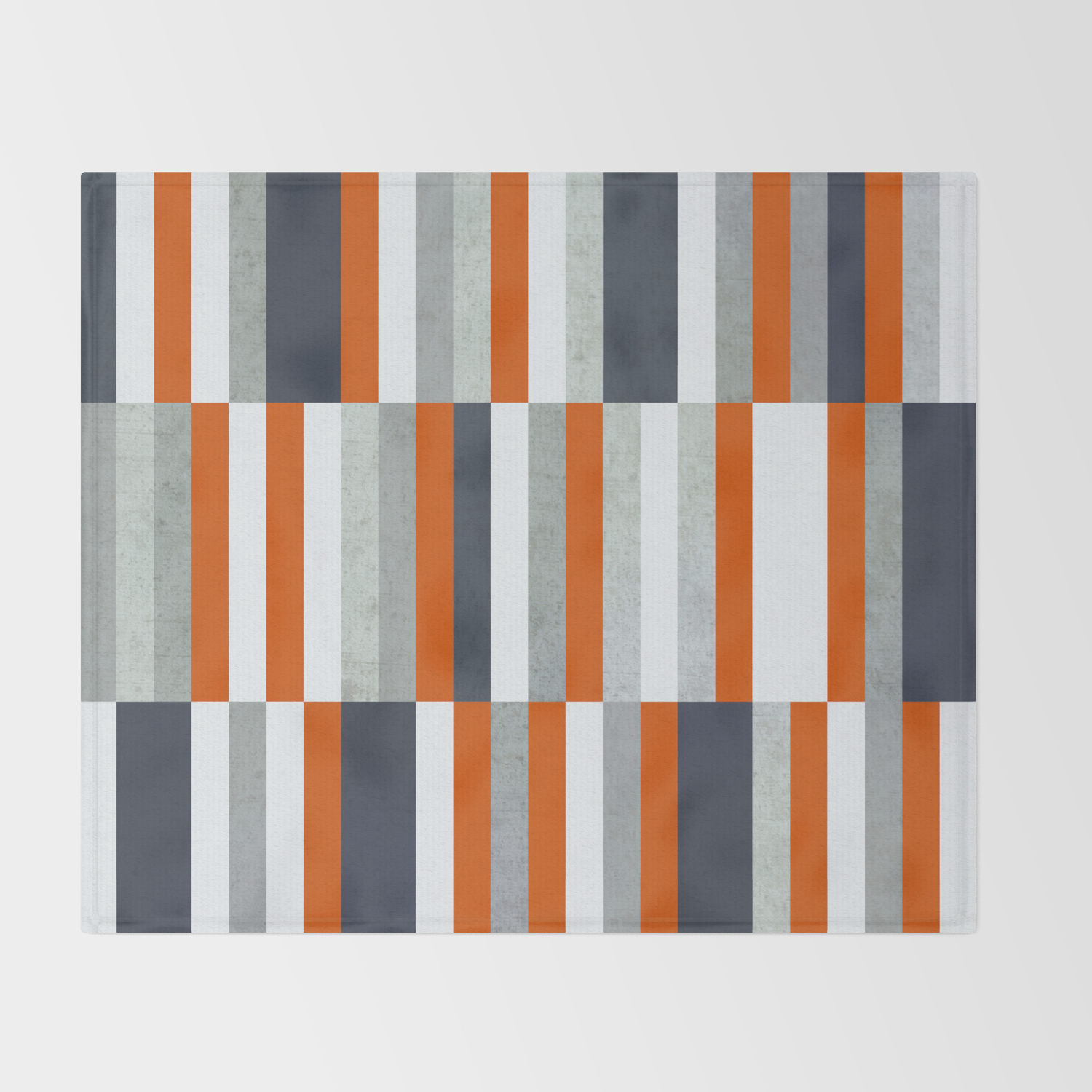Orange Navy Blue Gray Grey Stripes Abstract Nautical Maritime Design By Throw Blanket By Pelaxy Society6
