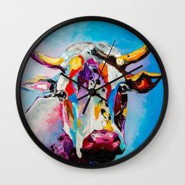 COLORFUL COW Wall Clock
